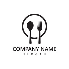 Restaurant logo Menu design template using spoon and fork symbol