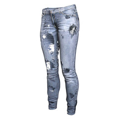 Jeans torn Female Fashion Cloth isolated 3d rendered illustration