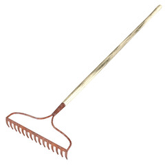 Rake Lawn Tool isolated 3d rendered illustration