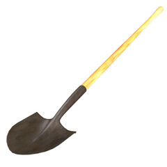 Shovel Round Lawn Tool isolated 3d rendered illustration