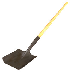 Shovel Square Lawn Tool isolated 3d rendered illustration