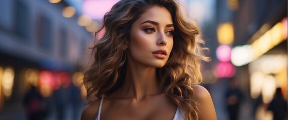 Fototapeta premium Young female influencer recording a candid video for social media, capturing her lifestyle and setting the latest trends, content creator