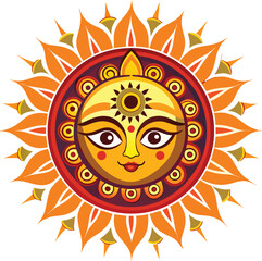 Sinhala and Tamil New Year Sun Vector illustration 
