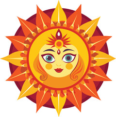 Sinhala and Tamil New Year Sun Vector illustration 