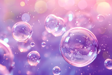 Pink and purple bubbles on a dark background