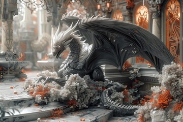 Obraz premium Shadowy Sovereign: A Dark Being's Playful Majesty