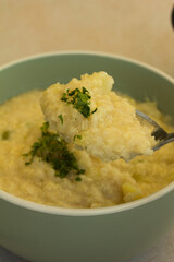 Photograph of healthy food made with quinoa.