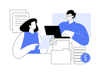 Personal bank assistant isolated cartoon vector illustrations.