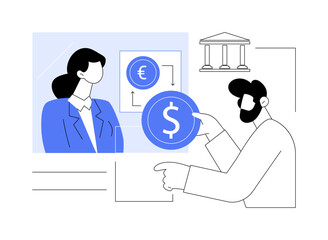 Currency exchange isolated cartoon vector illustrations.