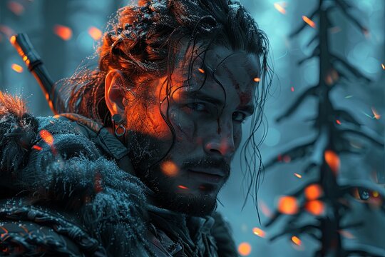 Fantasy Male Rogue: Cinematic Symmetrical Lighting Digital Painting Capture of Detail