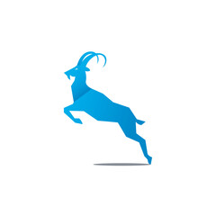 Abstract simple Goat jump style logo