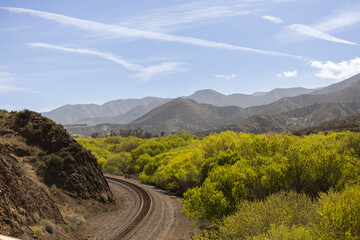 Mountain railroad tracks