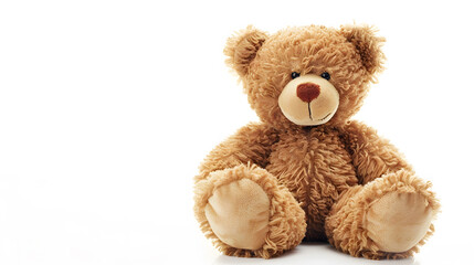 Cute teddy bear isolated on white background : Generative AI