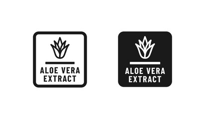 Aloe vera extract label or Aloe vera extract sign Vector Isolated. Best Aloe Vera label for product packaging design element. Simple Aloe Vera sign for packaging design element.