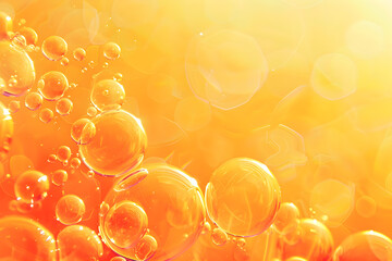 Orange and yellow bubbles on a light background