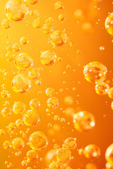 Orange and yellow bubbles on a light background