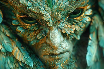 Fototapeta premium Warrior Creature: Intricate Portrait of Magnificent Detail - Digital Artwork