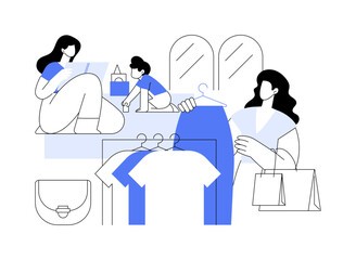 In-mall nanny isolated cartoon vector illustrations.