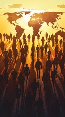 World Population Day. Different multi cultural ethnicity people crowd. World day as diverse cultures and multiculturalism society.