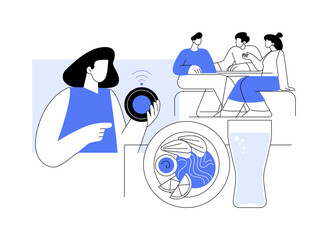 Guest call system isolated cartoon vector illustrations.