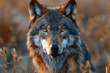 Fototapeta premium Mighty Wolf: Photorealistic High-Definition CGI Portrait