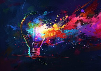 Celebration of Creativity: An Illustration Showcasing Vibrant Colors and a Creative Spark