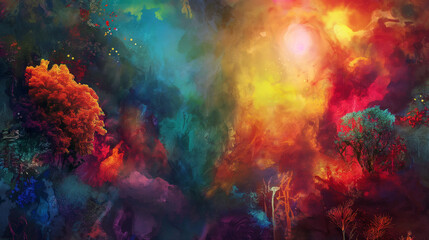 artistic image representing a new artwork, showcasing a colorful painting