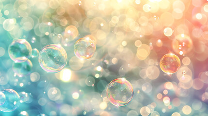 Colorful bubbles with a bokeh background, perfect for festive and playful designs