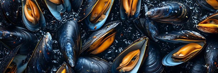 Moules marini??re, fresh foods in minimal style