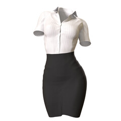 Office Wear Woman Fashion Cloth isolated 3d rendered illustration