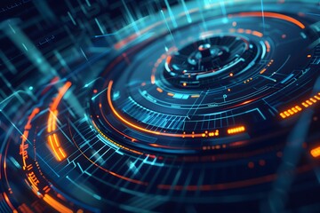 Abstract future technology, user interface, data flow