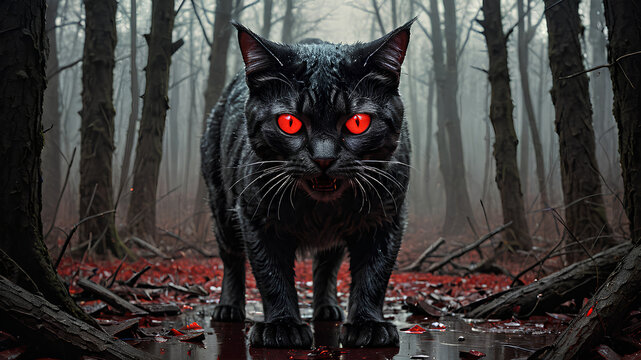 AI image generate devil cat