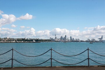 Auckland city skyline on a sunny day, New Zealand, may 2024,