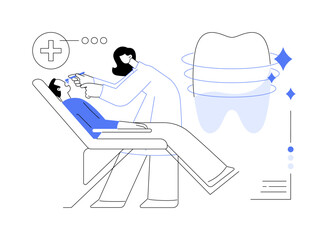 Professional oral hygiene abstract concept vector illustration.