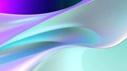 Abstract Fluid Gradient with Smooth Curves and holographic neon Colors.