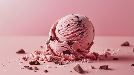 Rocky road ice cream, fresh foods in minimal style