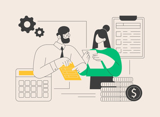 Accountant appointment abstract concept vector illustration.