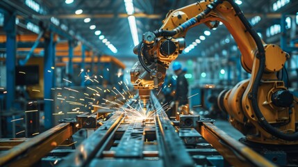 Robotic welding jig assembly of components. the welding process Mechatronics Mechanical engineers.