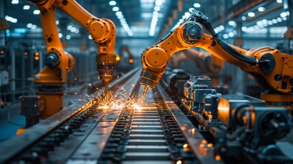 Robotic welding jig assembly of components. the welding process Mechatronics Mechanical engineers.