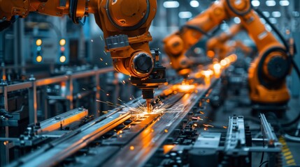 Robotic welding jig assembly of components. the welding process Mechatronics Mechanical engineers.