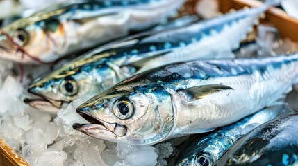 Raw mackerel fish available at the market