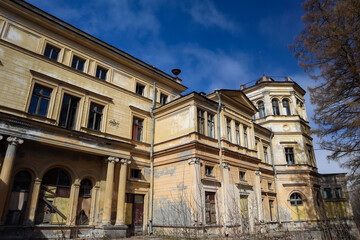 Fototapeta premium Mikhailovka Estate, abandoned Palace of Grand Duke Mikhail Nikolaevich Romanov in Strelna