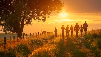 A Family Sunset Walk