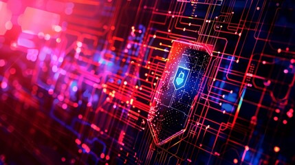 Obraz premium background digital security network