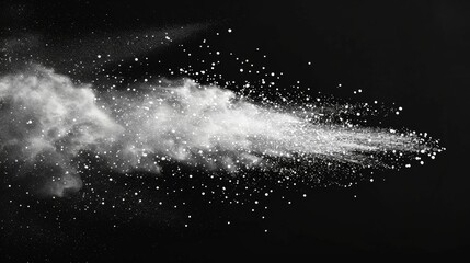 Obraz premium Explosion of white powder on black background