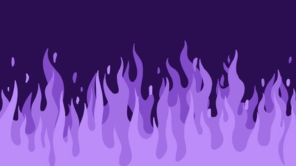 Purple flames on a black background with a purple glow, ideal for dynamic backgrounds, supernatural themes, and fiery design projects.