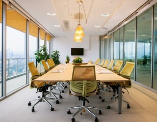 Modernly decorated office meeting room