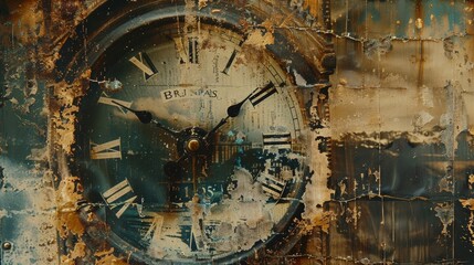 Vintage Grunge Clock for Home Decor