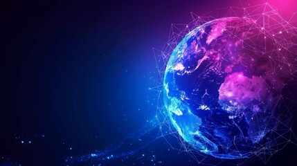 Obraz premium Background digital network in the world