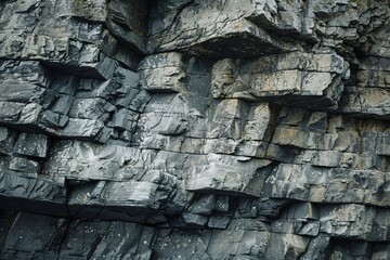 Majestic Stone Wall in the Forest